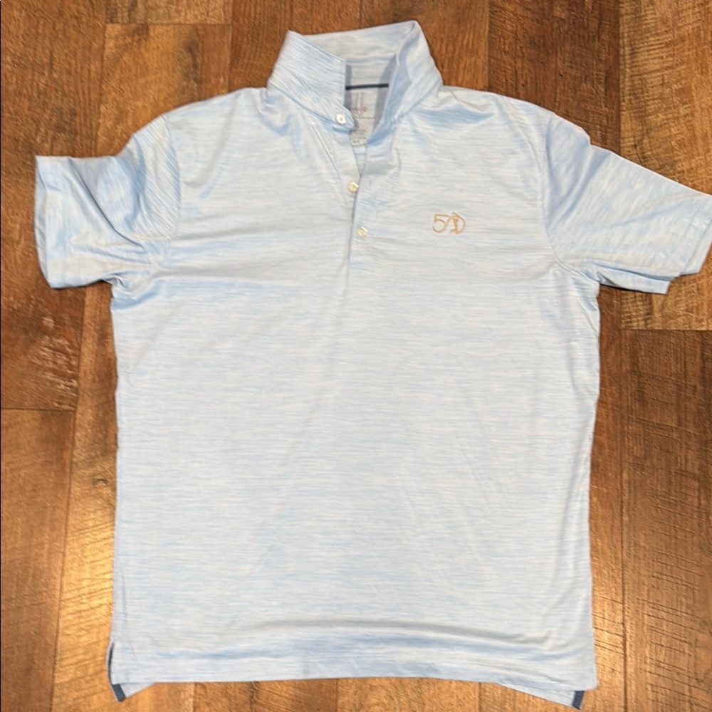 johnnie-O Light Blue Short Sleeve Polo with Subtle Logo